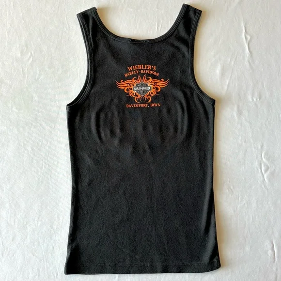 Harley Davidson Womens Tank Top Y2K Weiblers Davenport Iowa Glitter Logo Size M - Picture 10 of 16